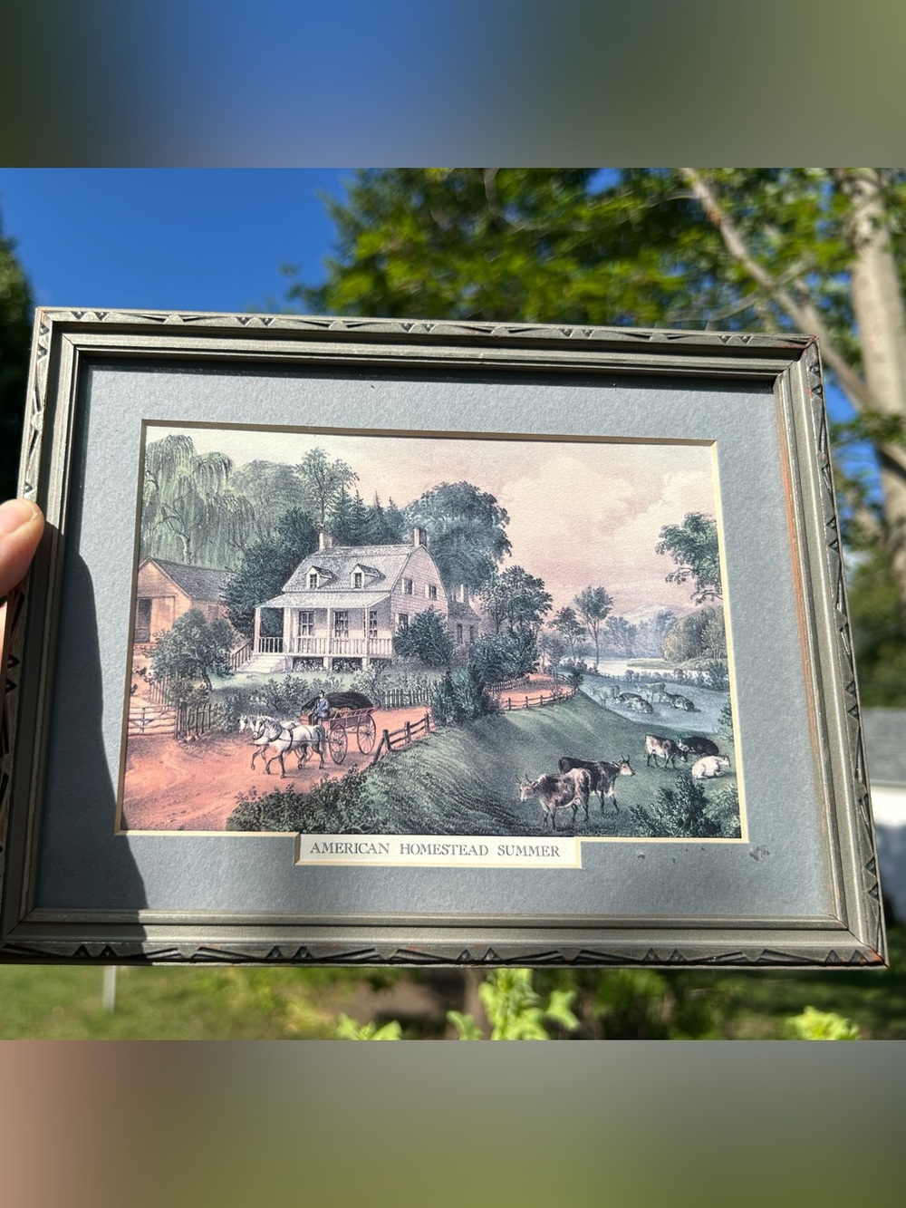 Vintage Art ‘American Homestead Summer' Framed Gallery Wall Currier & Ives 9x7